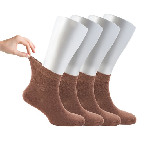Cosyfeel® Women Loose Diabetic Ankle Socks 4-Pack Bamboo Material Seamless Toe - Picture 25 of 231