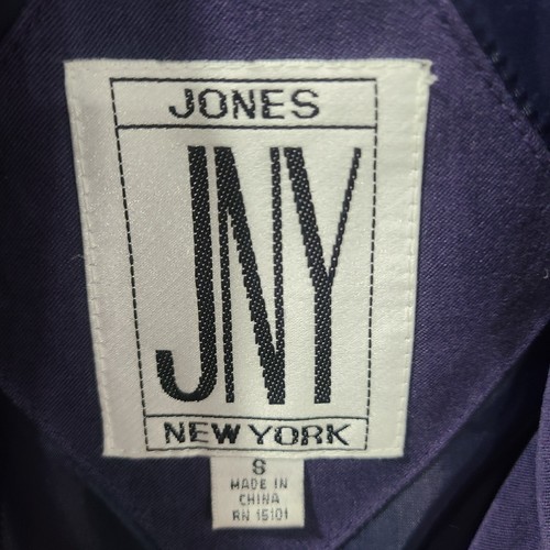Jones New York Dark Purple Coat Jacket Faux Fur Collar Cuffs Size S Wimsigoth - Picture 10 of 14