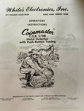 WHITES COINMASTER G.E.B. 5/DB METAL DETECTOR OPERATOR'S INSTRUCTION MANUAL