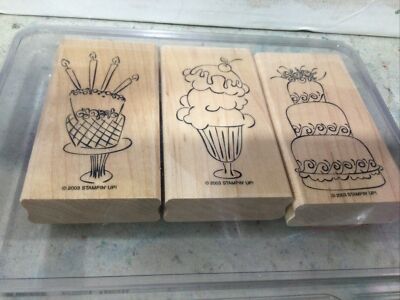 Sweet Treats wood mount stamp set retired stampin up stamps Ref63 | eBay