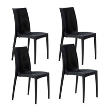 [2 o 4 PEZZI] Sedia da Giardino Rattan SENZA Braccioli - Antracite MAD603F-4