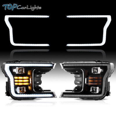 VLAND Full LED Projector Headlights for 2018-2020 Ford F150 F-150 Front Lamps