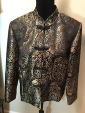 Dressbarn Collection Women s Goldtone Black Blazer Size LARGE