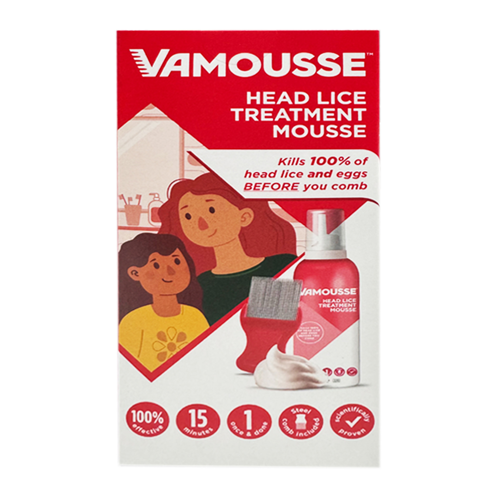 Vamousse Head Lice Treatment Mousse with Nit Comb 4 x 160ml eBay