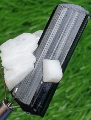 13 Gram So Beautiful Natural Black Tourmaline Specimen With Combine Albite 