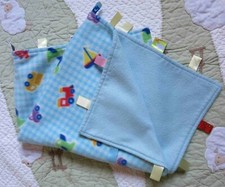 Taggies Transportation Helicopter Car Sail Boat Baby Boy Blanket Lovey Large VGU