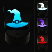 Stylized Witch Hat Halloween 3D Illusion LED Night Light Sign Lamp