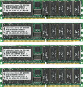 DDR MEMORY RAM PC3200 ECC REG DIMM 184-PIN 8GB 4X2GB