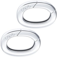 Pndeyo 2pcs 925 Sterling Silver Oval Jewelry Clasps, Silver-2pcs-7x10mm 