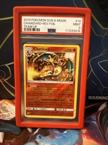 Pokémon Charizard Rare 14/181 Sun & Moon Team Up PSA 9 English 2019