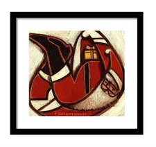 Christmas Wall Art Santa Claus Framed Print: Present Unique Gift Idea Home Decor