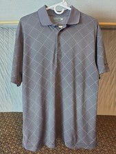 Ben Hogan Performance Golf Polo Men's Large Short Sleeve Gray White Black Stitch