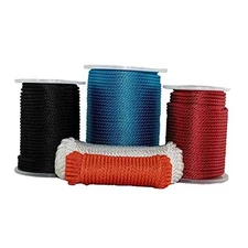  Solid Braid Nylon Utility Rope - Multipurpose (#6) 3/16 inch x 250 feet Red