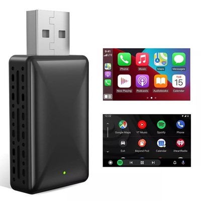 Car 2 In 1 Android Auto Wireless Adapter & Wireless CarPlay Adapter Plug & Play