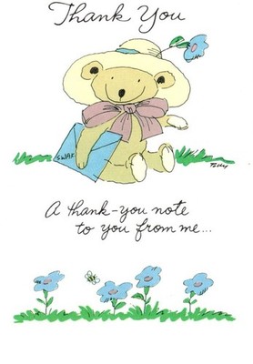 Thank You So Much Brown Teddy Bear Kiss SWAK Polly Ambassador Greeting Card