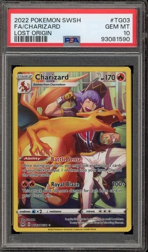 Pokemon Charizard Lost Origin Trainer Gallery Full Art #TG03 PSA 10 Gem Mint