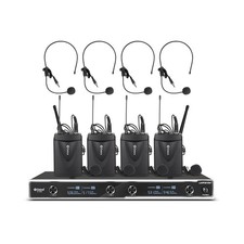 D Debra Audio D-440 UHF 4-Channel Wireless Microphone System with 4 Cordless ...