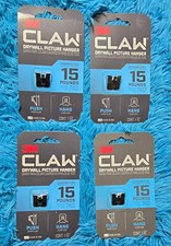 3M CLAW Drywall Picture Hanger 15 lb Lot , Hardened Silver Steel, 4- 1 ct Packs