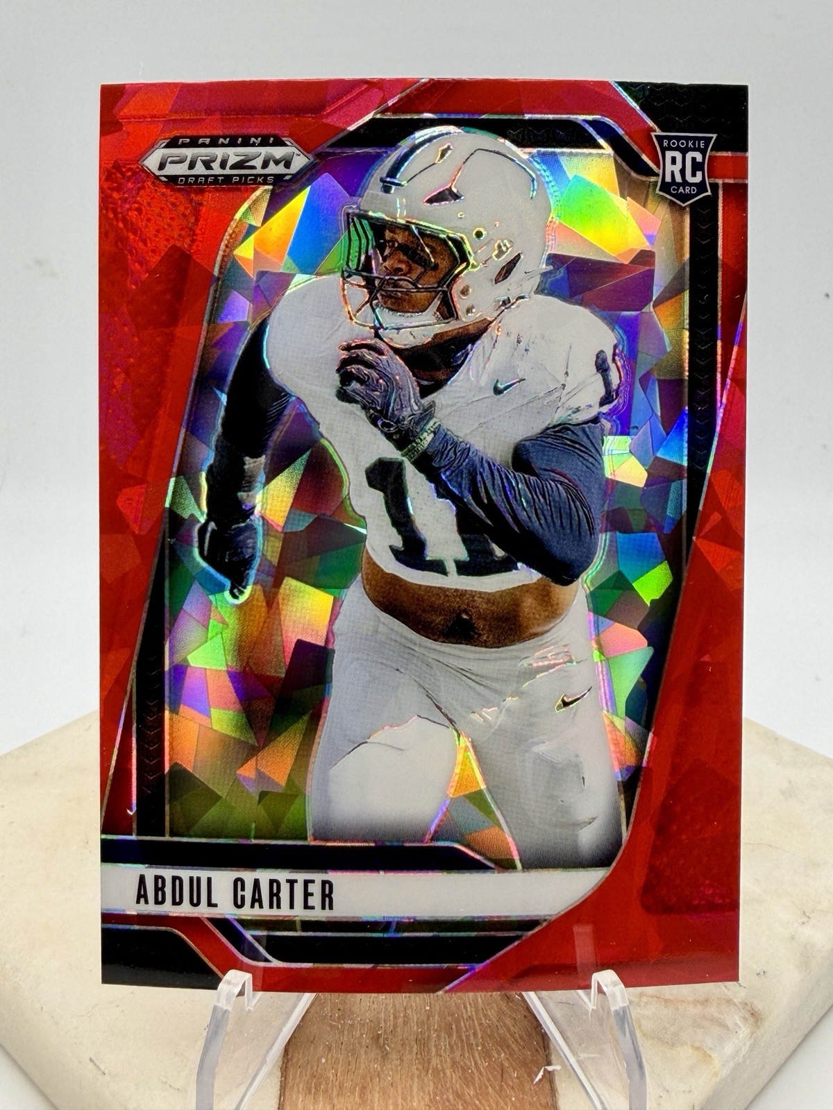 2025 Prizm Draft Picks Abdul Carter RC RED ICE PRIZM #102 Penn State Giants