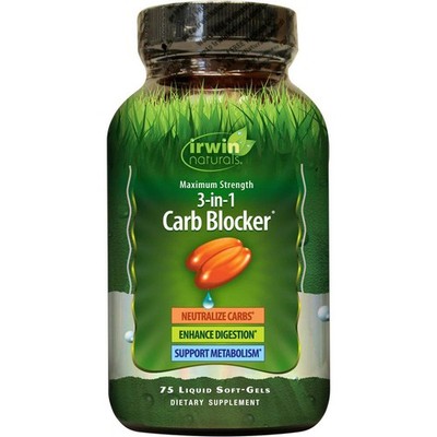 Irwin Naturals Maximum Strength 3-in-1 Carb Blocker Softgels - 75ct