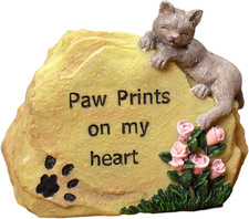 Paw Prints on My Heart Cat Memorial Stone - Pet Sympathy Gift - Cat Loss Remembr