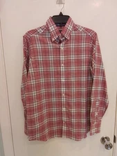 Cremieux Classics Button Down Shirt Mens S Long Sleeve Blue Red Plaid Cotton