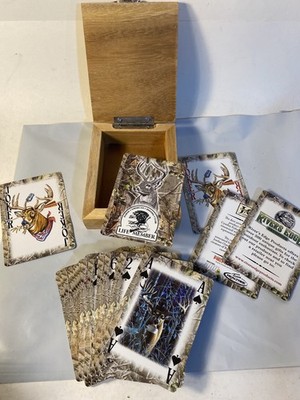 North American Hunting Club Life Member Wooden Gift Box Deck Playing Cards