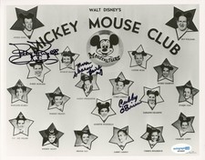 Bobby Burgess, Cubby O'Brien, Sharon Baird "Mickey Mouse Club" SIGNED 8x10 Photo