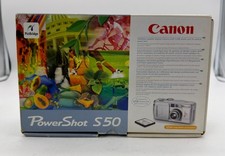 Canon PowerShot S50 5MP Digital Camera 3x Zoom A/F Works perfect BOXED