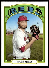 2021 TOPPS HERITAGE BASEBALL CARD WADE MILEY #573 CINCINNATI REDS 6455