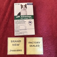 Elanco Advantage for Large Cats 9 lbs 2 Monthly Doses New, Factory Sealed