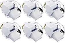 Fox 40 Sonik Blast CMG 3-Chamber Pealess Whistle Lanyard, White 6-Pack