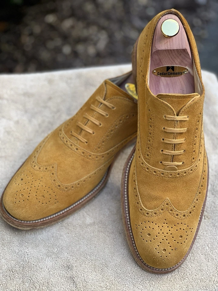 Oxford Tod’s Hombre Cuero Gamuza Tostado Talla 10D Hecho en Italia Foto 2 de 4