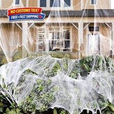 1000 sqft Spider Webs Halloween Decorations with 30 Fake Spiders
