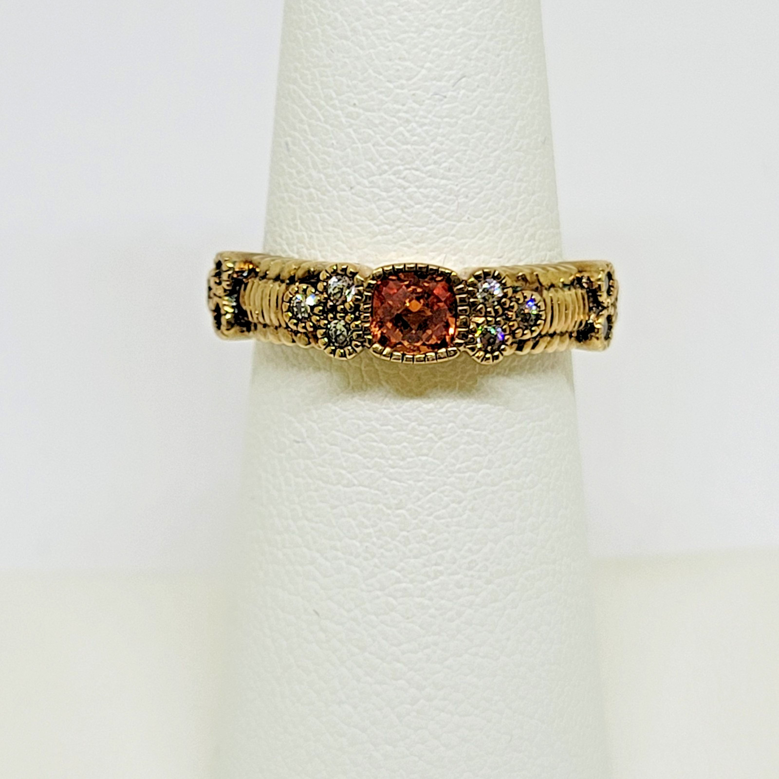 QVC 14k Clad Sterling Silver Multi Stone Band Ring ~ 6