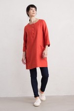 Seasalt Women's Regular Lighthouse Rock 3/4 Sleeve Tunic Dark Cinnamon