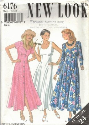 6176 New Look Fitted Bodice Flare Dress Plus Size 12-24