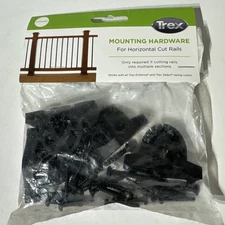 Trex Horizontal Railing Cut Rails Mounting Hardware Kit New NOS Black PBKENHZBKT