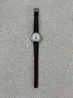 Working Vintage Timex Girl Scout Brownie Manual Wind Wrist Watch with brown band