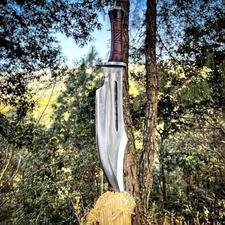 Handmade Carbon Steel Blade Bowie knife-Full tang Hunting knife Survival knife