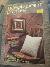 Needlepoint Primer Book/Leaflet from Leisure Arts Basic Instructions w. 12 Stitc