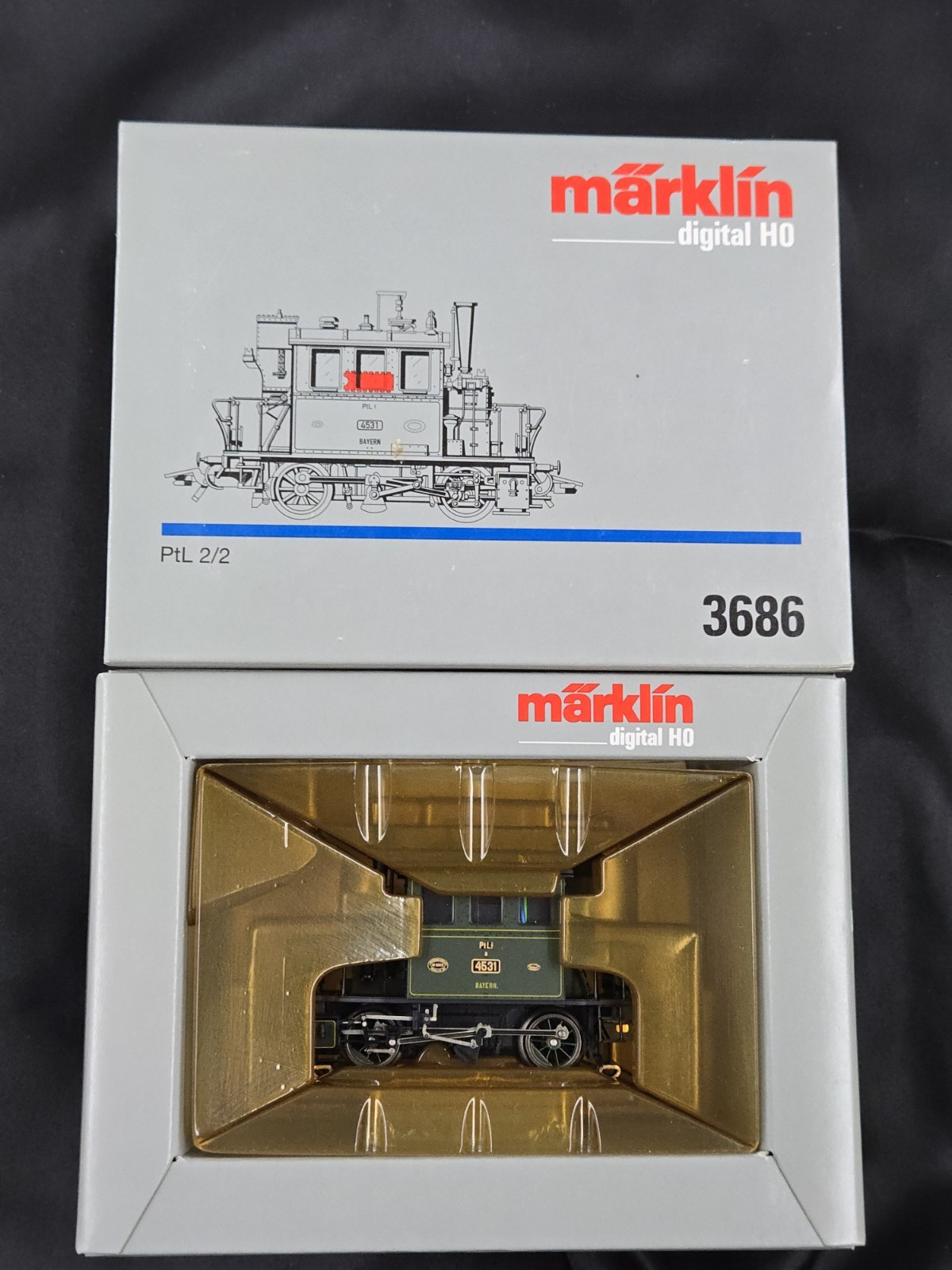 Vintage Marklin Digital Steam Locomotive #3686 Ptl 2/2 Innthe Original Box Mint