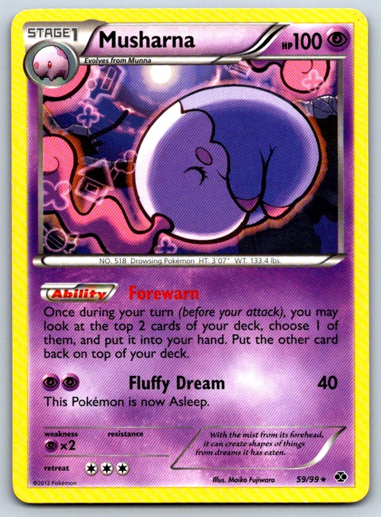 Musharna - Next Destinies 59/99 Vintage Pokemon Card LP