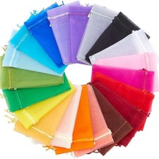 100/200 pcs Organza Gift Candy Sheer Bags Wedding Party Favor Decoration Pouches