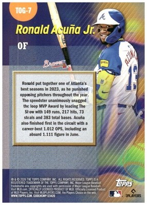 2026 Topps Series 1 Titans Of The Game Ronald Acuna Jr Braves | eBay