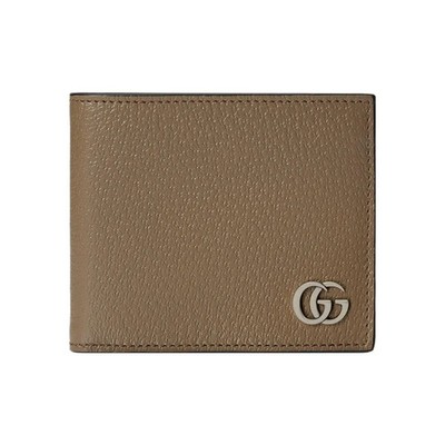 Gucci GG Marmont Collection Marmont Silver Logo Wallet For Men 4.3x3.5 in