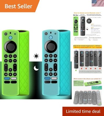 Lightweight Green & Turquoise Silicone Remote Cases for Fire TV Stick - Kid Safe