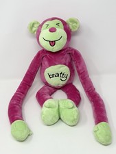 Animal Alley Pink Green Hanging Monkey Plush Bratty Long Arms Legs Toys R Us Vtg
