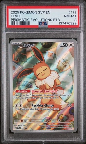 2025 POKEMON SVP EN-SV BLACK STAR PROMO #173 EEVEE PSA 8