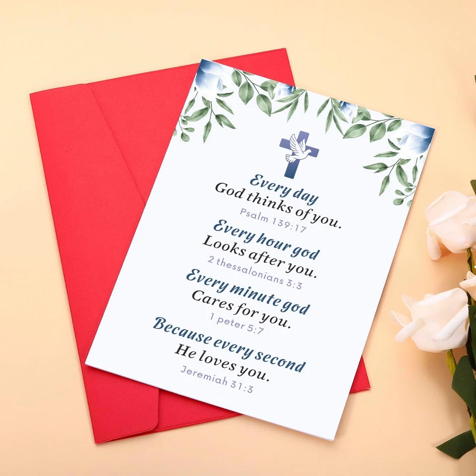Tarjeta de felicitación religiosa para niñas niños tarjetas cristianas de San Valentín para mujeres Foto 2 de 4